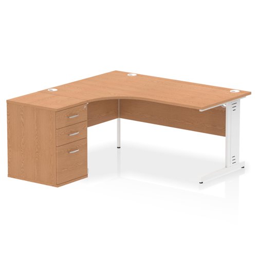 LH Desk & D600 Ped Cbl Man Leg OAKWH