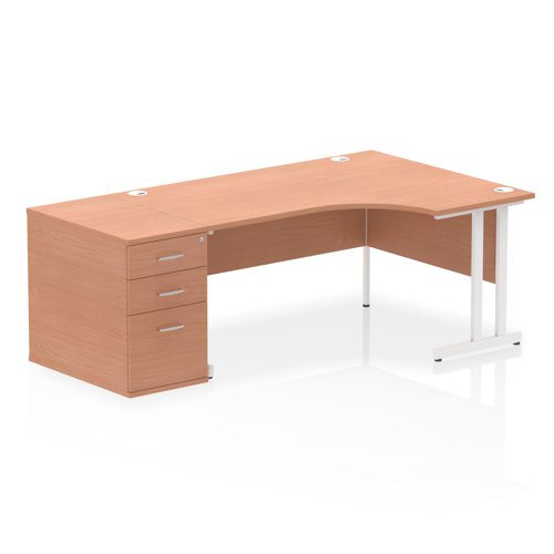 RH Desk & D800 Ped Cant Leg BCHWH