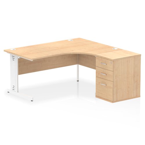 RH Desk & D600 Ped Cbl Man Leg MPEWH