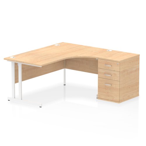 RH Desk & D600 Ped Cant Leg MPEWH
