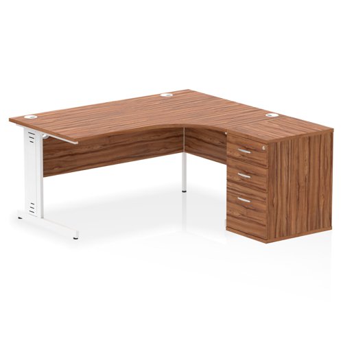 RH Desk & D600 Ped Cbl Man Leg WLTWH