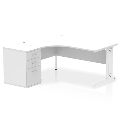 LH Desk & D600 Ped Cbl Man Leg WHWH
