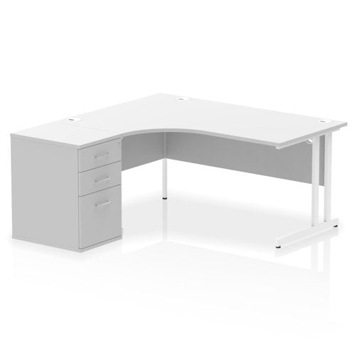 LH Desk & D600 Ped Cant Leg WHWH