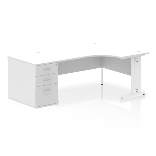 RH Desk & D800 Ped Cbl Man Leg WHWH