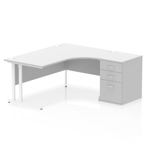 RH Desk & D600 Ped Cant Leg WHWH