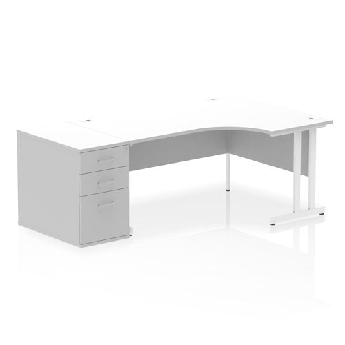 RH Desk & D800 Ped Cant Leg WHWH