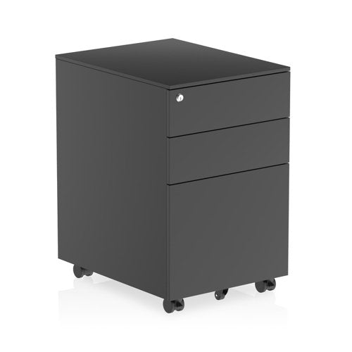 Steel Mobile Pedestal Black