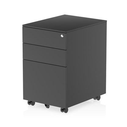 Steel Mobile Pedestal Black