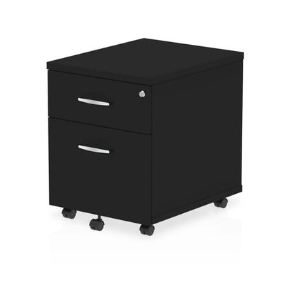 Steel Mobile Pedestal Black