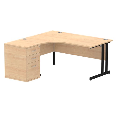LH Desk & D600 Ped Cant Leg MPEBK