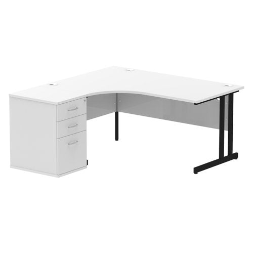 LH Desk & D600 Ped Cant Leg WHBK