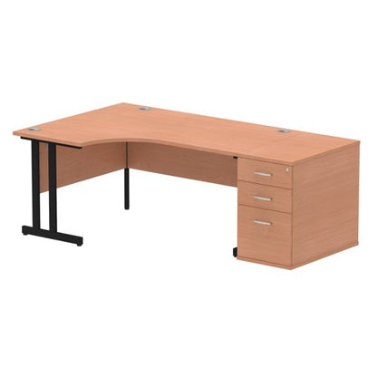 LH Desk & D800 Ped Cant Leg BCHBK