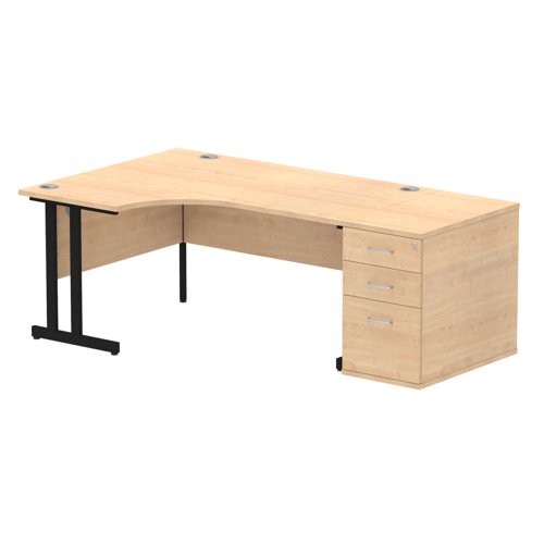 LH Desk & D800 Ped Cant Leg MPEBK