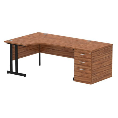 LH Desk & D800 Ped Cant Leg WLTBK
