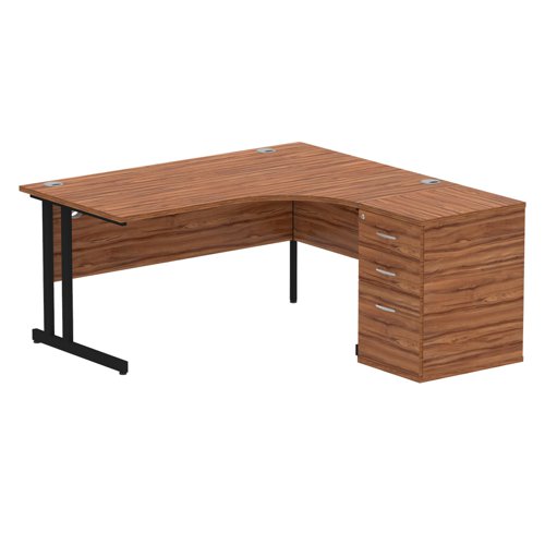 RH Desk & D600 Ped Cant Leg WLTBK