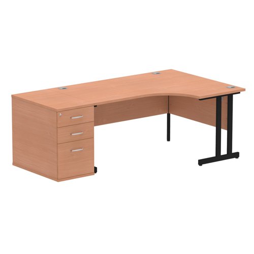 RH Desk & D800 Ped Cant Leg BCHBK