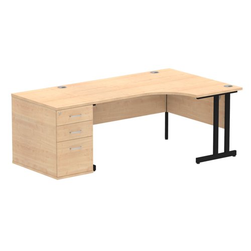 RH Desk & D800 Ped Cant Leg MPEBK