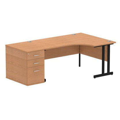RH Desk & D800 Ped Cant Leg OAKBK