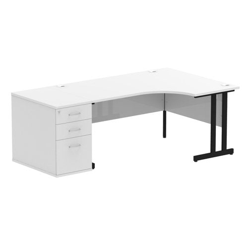 RH Desk & D800 Ped Cant Leg WHBK