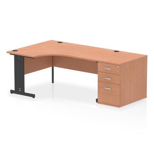 LH Desk & D800 Ped Cbl Man Leg BCHBK