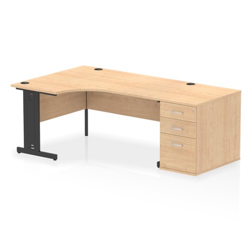 LH Desk & D800 Ped Cbl Man Leg MPEBK