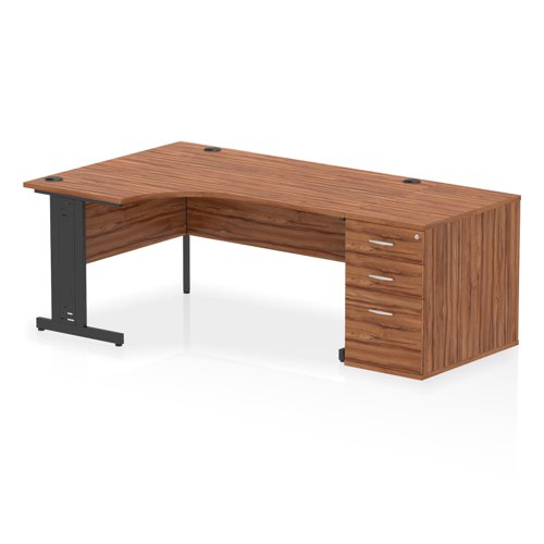 LH Desk & D800 Ped Cbl Man Leg WLTBK