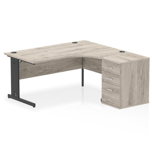 RH Desk & D600 Ped Cbl Man Leg GOKBK