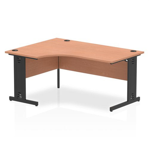 Impulse 1600mm LH Desk Cbl Man BE BK