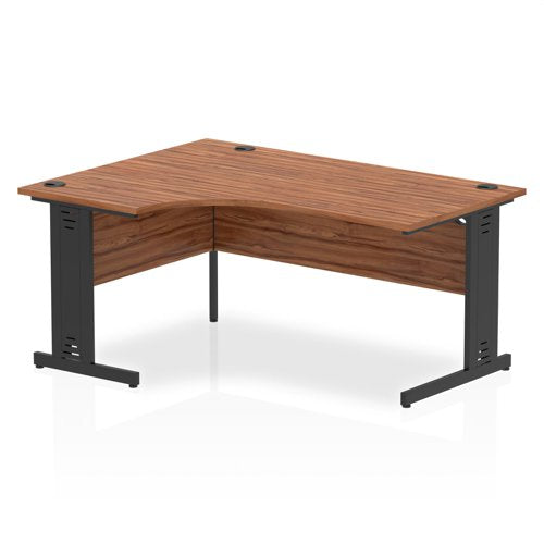 Impulse 1600mm LH Desk Cbl Man WL BK