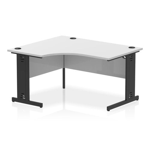 Impulse 1400mm LH Desk Cbl Man WH BK