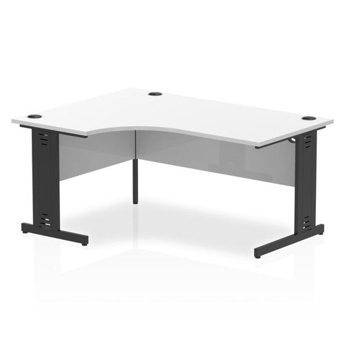 Impulse 1600mm LH Desk Cbl Man WH BK