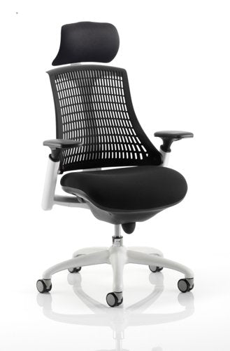 Flex White Frame Black Back wHR