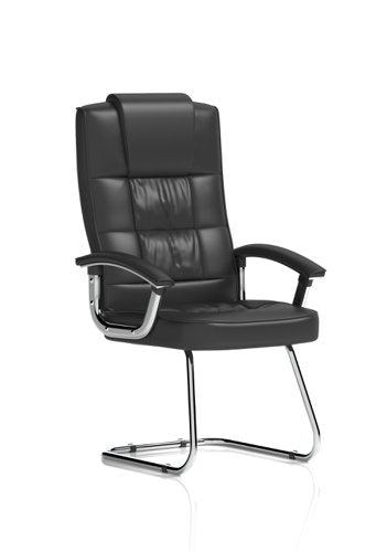 Moore Delux Cant Chair Lth BK wArms