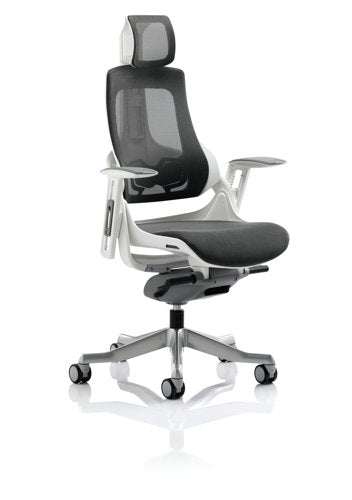 Zure Charcoal Mesh wArms wHeadrest