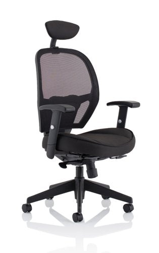 Denver Mesh Chair wHeadrest Black