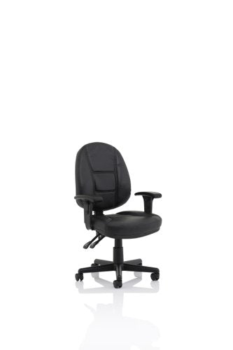 Jackson Black Leather Chair wArms