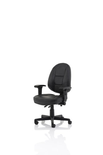 Jackson Black Leather Chair wArms