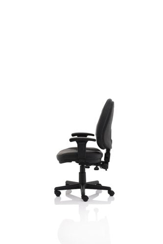 Jackson Black Leather Chair wArms