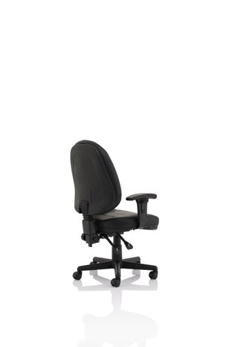Jackson Black Leather Chair wArms
