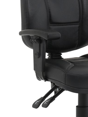 Jackson Black Leather Chair wArms