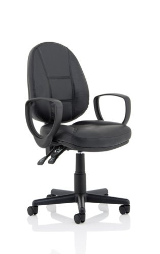 Jackson Black Leather Chair wLoop