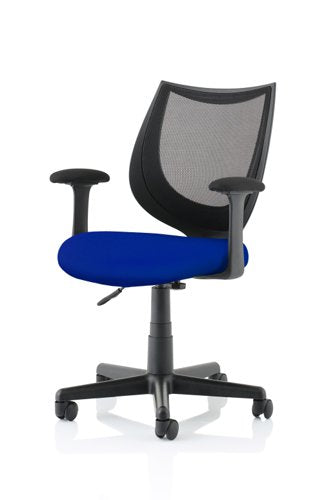 Camden Black Mesh Chair Blue