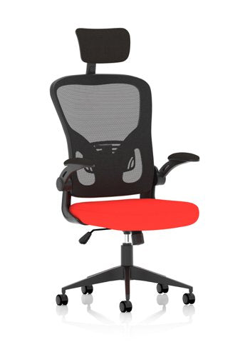 Ace Exec Mesh Chair Fold Arms Cherry