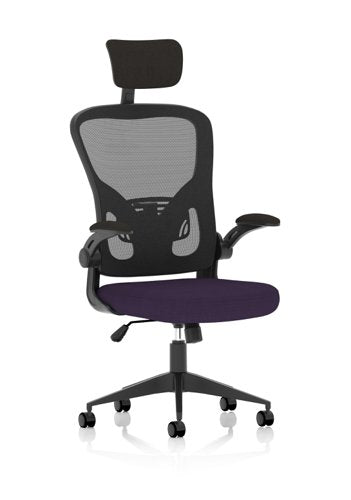 Ace Exec Mesh Chair Fold Arms Purple