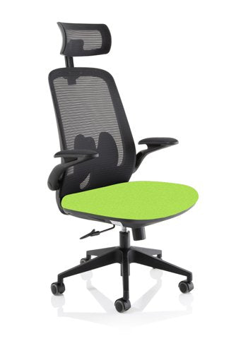 Sigma Exec Mesh Chair Fold Arms Green