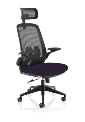 Sigma Exec Mesh Chair FoldArms Purple