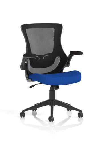 Orbit Mesh Chair Flip Up Arms Blue