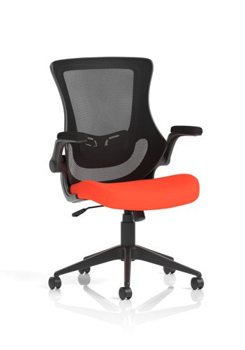 Orbit Mesh Chair Flip Up Arms Orange