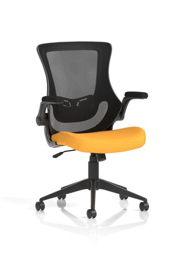 Orbit Mesh Chair Flip Up Arms Yellow