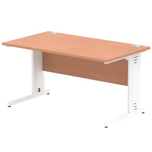 Impulse 1400x800 Beech WH Cable Leg